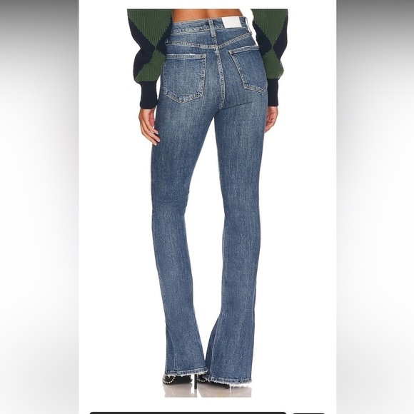 NWT PISTOLA  Colleen High Rise Slim Flare in Willow Jeans 31 split cuff bootcut - Picture 3 of 17